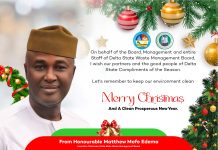 Delta Waste Management Board Chairman, Hon.Edema, Extends Christmas, New Year Goodwill Message
