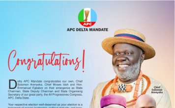 APC Delta Leadership Reconstituted As Osuoza Congratulates Arenyeka, Other Executives, Urges Unity Ahead Of 2027