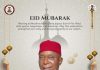 Senator Nwoko Extends Eid-el-Fitr Greetings, Urges Unity, Nat’l Cohesion
