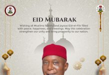 Senator Nwoko Extends Eid-el-Fitr Greetings, Urges Unity, Nat’l Cohesion