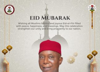 Senator Nwoko Extends Eid-el-Fitr Greetings, Urges Unity, Nat’l Cohesion