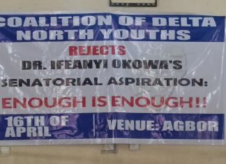 Delta North Youth Coalition Rejects Okowa’s Senatorial Ambition, Cites Integrity, Power Rotation Concerns