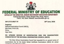 BREAKING NEWS: FG Raises SSCE Registration Fee From ₦27,000 To ₦50,000 From 2027