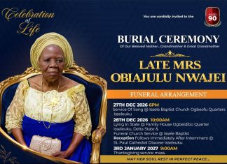 Issele-Uku Family Mourns Matriarch, Announces Burial Arrangements