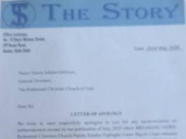 The Story Apologises To RCCG General Overseer, Commends Church’s CSR Efforts